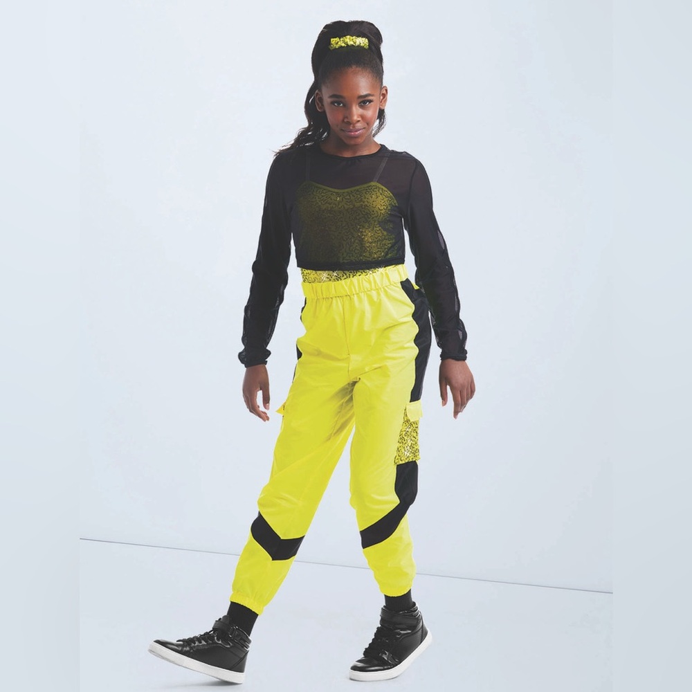 NEW Neon yellow hip hop costume set